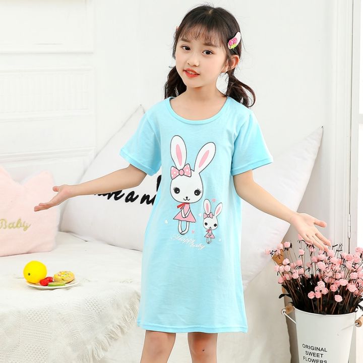 Unicorn%20Cotton%20Nightdress%20Little%20Teen%20Girl%20Pajamas%20Dresses%20Children%20Cartoon%20Summer%20Nightgown%20Home%20Clothes%20Kids%20Sleepwear%20Gecelik%20-%20Image%206