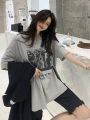 Gray Split T T-shirt Women's Short-Sleeved American Retro Design Niche Chic Top Women's Summer 2023 New half sleeve.