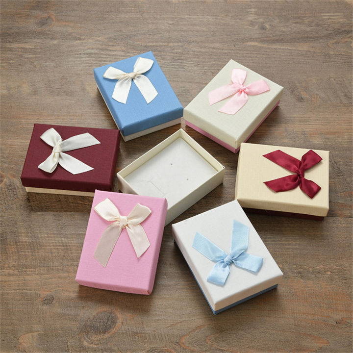 Solid Color Jewelry Ring Earring Necklace Present Gift Box Mini - Main Image