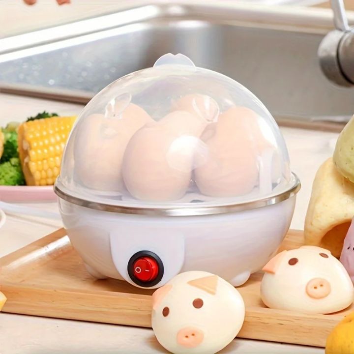 【Trending Now】 Egg Cooker Automatic Power Off Home 7 Eggs Multi-Functional Steamed Egg Custard Boiled Egg Machine Breakfast Artifact
