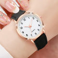 4PCS Women Watches Casual Arabic Dial Ladies Quartz Watch Leather Band Wristwatches(Without Box).