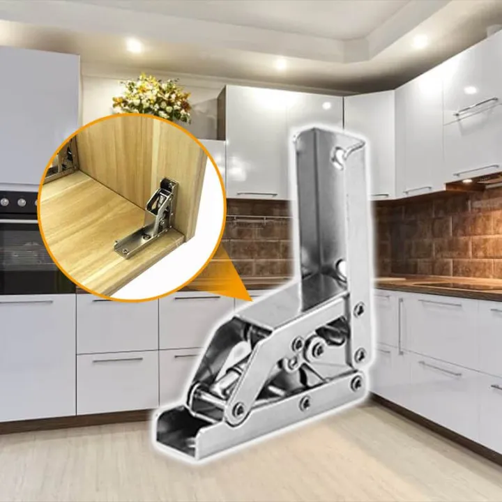 2PCS%2090%20Degree%20Self-Locking%20Folding%20Hinges%20Hole-free%20Hinge%20Table%20Legs%20Brackets%20180%20Degree%20Flat%20Spring%20Folding%20Hinge%20Hardware%20-%20Image%203