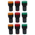 Lampe lumiere verte jaune rouge 22mm indication panneau LED AC220V.