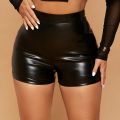 Nightclub Leather Shorts Women High Waist Bodycon Push Up Black Short Joggers Sports Fitness Womens Slim Shorts.