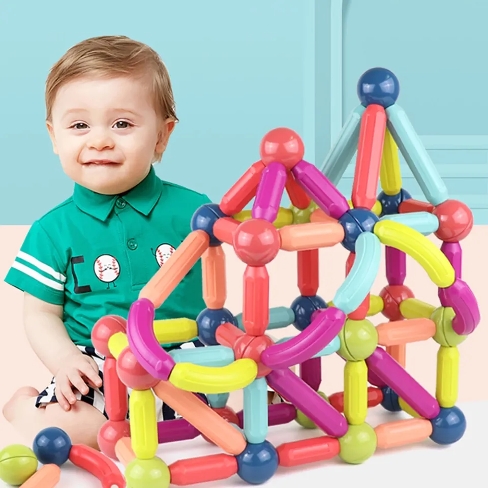 64Pcs Magnetic Building Blocks Toy Magnetic Construction Set Magnet Ball Sticks Rod Games Montessori Educational Toys For Kids Daraz .bd