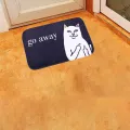 Cartoon Animal Cat Go Away Printing Doormat Flannel Home Decoration Non Slip Floor Mat Cat Door Mat Carpets. 