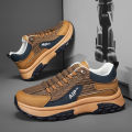 Men's Shoes Autumn New Student Thick Bottom White Slip-on Casual Sports Korean Style Forrest Gump Dad Shoes.