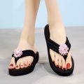 Women Summer Bohemian Clip Toe Flip Flops Non-slip Wedges Slippers Beach Shoes Fashion Beach Sandals Female Casual Slippers.