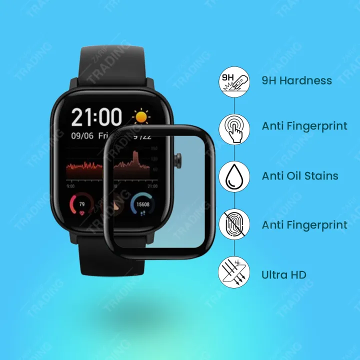 Amazfit GTS Smart Watch Screen Protector HD Clear Ultra-Thin PMMA Full Coverage Scratch & Fingerprint Resistant for Xiaomi Amazfit GTS Screen Protector