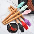 Silicone BBQ Brush Wooden Handle Pastry Brush Basting Brush Kitchen Tool Cooking. 