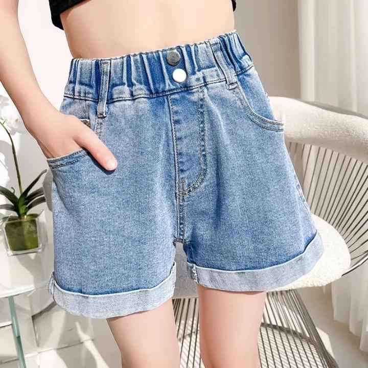 Girls%20Simple%20Denim%20Shorts%202024%20Summer%20New%20Children's%20Casual%20Pants%20Baby%20Style%20Loose%20Summer%20Hot%20Pants%20-%20Image%203