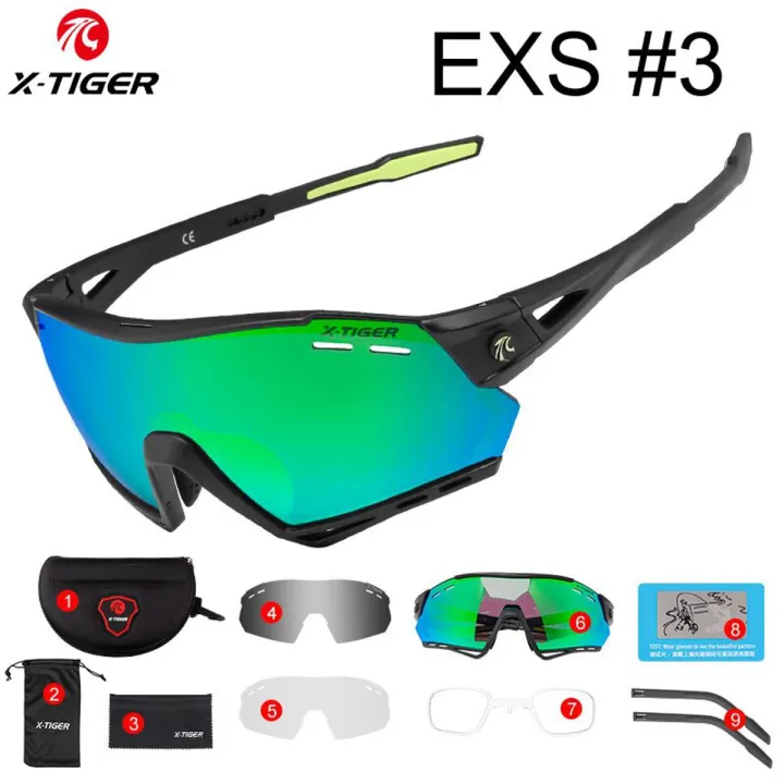 X-TIGER Polarized Cycling Glasses Outdoor Sports Road Bike Glasses 5 Lens Men Cycling Sunglasses MTB Bicycle Protection Goggles