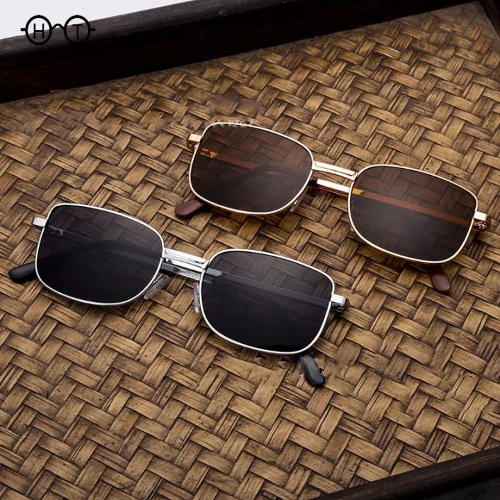 High-end Men's Sunglasses Gentleman Square Sunglasses for Men Black Brown