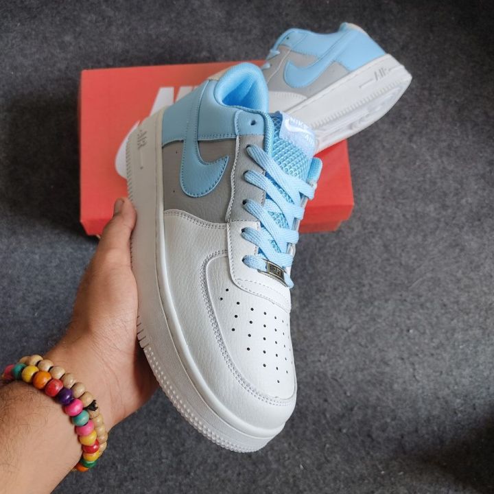 Sneakers For Men AirForce White Blue Ash New Shoes Daraz