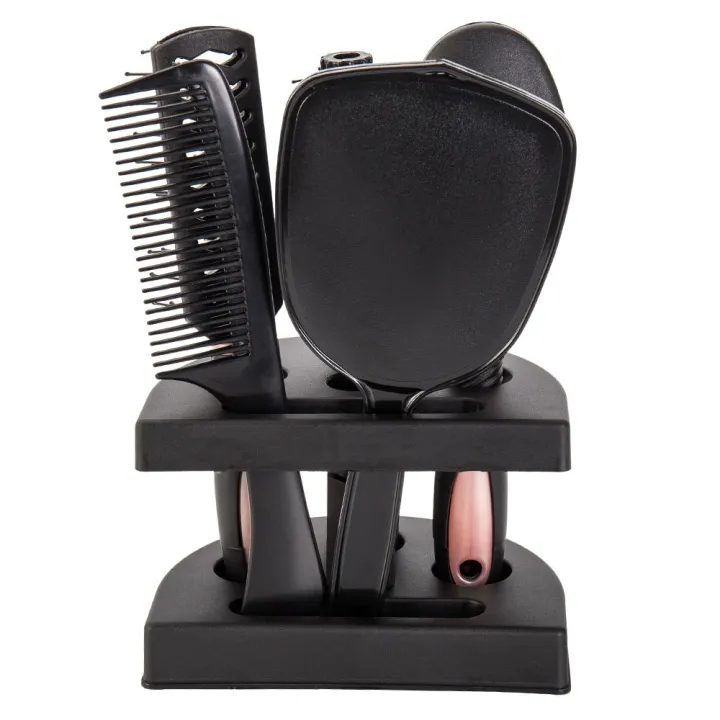 (NEW)5Pcs%20Hair%20Brushes%20Comb%20Set%20Women%20Ladies%20Hair%20Care%20Massage%20Hairbrush%20With%20Mirror%20And%20Stand%20Pink%20-%20Image%204