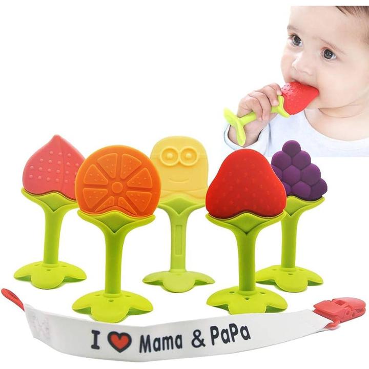 1Pcs Silicone Baby Teether Fruit Shape Baby Teething Toys Infant Chew Tooth Toys Baby Teether