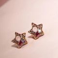【beauty code store】Fashion Full Five-pointed Star Shaped Colorful Crystal Stud Earrings for Jewelry. 