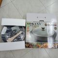 1pc Sokany Electric Skillet/boiling Pan Sk-2004, 1500w High Power, Quick Boiling, Strong Firepower, Easy Operations, Easy To Clean, Multifunctional, Transparent Cover, Non-stick Pan Design, Heat-resistant Handle.