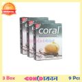 Coral Lubricated Natural Latex Condom  Vanila Flavour 3 Box (9 Pcs) (FBD). 