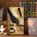 Retro Feather Fountain Pen Vintage Calligraphy Writing Ink Pen Sets Creative Stationery Quill Pens School Office Supplies Amour zii. 