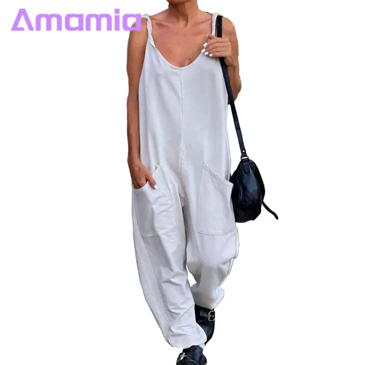 V-neck%20Sleeveless%20Jumpsuit%20Ladies%20Jumpsuit%20Women%20Sling%20V-neck%20Sleeveless%20Big%20Pockets%20Wide%20Leg%20Solid%20Color%20Thin%20Playsuit%20Bib%20Overall%20Streetwear%20Loose%20Jumpsuit%20-%20Image%208