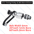 GT2 Timing Pulley & Round Belt 60 Teeth Pulley 8mm Bore 20 Teeth 5mm Bore Diameter Belt width 6mm GT2 Timing Puli for 3D printer accessories. 