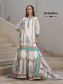Sharara Three Piece Set Women's Traditional Indian Cotton Salwar Kameez with Embroidered Top And Palazzo Pants. 