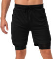 Hotfiary Men's Compression Pants with Shorts 2 in 1 Running Gym Workout Shorts Leggings Compressions Tights Multicolor.