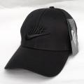 Full Black Logo Embroidery Curved Baseball Cap For Men.