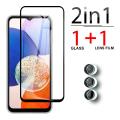 【Happy childhood memories】(New) relaxtoo for Samsung Galaxy A14 5G 2in1 tempered glass screen protector witch black edge for samsunga14 galaxya14 5G camera lens protector film. 