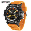 SANDA Three Screen Multifunctional Timing Watch Outdoor Waterproof Night Light Men's Watch SD3366-2.