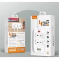 LDNIO SC4407 4 POWER SOCKET + 4 USB DEFENDER SERIES 2500W. 