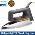 Philips HD1172 Classic Dry Iron Fast & Efficient | Linished Soleplate | 1000W Power | Durable Classic Design.