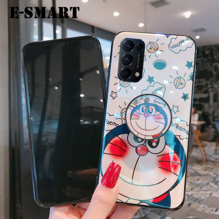 Phone%20Case%20OPPO%20Reno%204%20Back%20Cover%20Cute%203D%20Cartoon%20Blue%20Light%20Happy%20Doraemon%20Soft%20Couple%20Cases%20Stand%20Holder%20for%20OPPO%20Reno4%20Case%20-%20Image%205