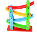 Miniature Speeding Car Ramp – Wooden Racing Track Toy for Kids. 