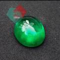 Russian Emerald Stone Oval Flat Bottom Transculent.