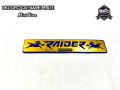 Raider Motorcycle New Design Name Plate Metal Gold.