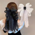 Feminine Style Headwear Headdress With Ribbon Mesh Hair Accessory Grab Clip Hair Ornament Ribbon Headband. 