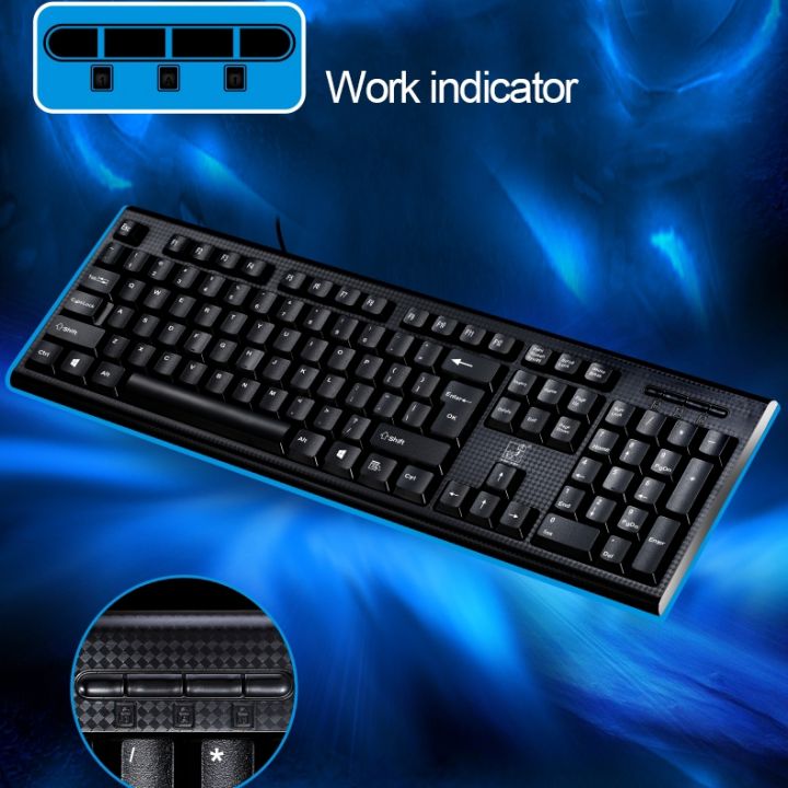 New-%20ZGB%20Q9%20104%20Keys%20USB%20Wired%20Grid%20Texture%20General%20Gaming%20Office%20Keyboard(Black)%20-%20Image%204