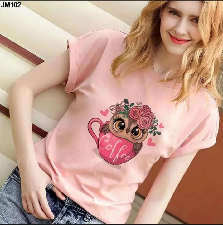 T-Shirt%20for%20Women%20Half%20Sleeve%20Chinese%20Microfibre%20Jersey%20Printed%20Thin%20Girls%20Lightweight%20Casual%20Wear%20Beautiful%20Style%20-%20Image%206
