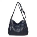 Crossbody Bag Women's 2020 New Soft PU Fashion Versatile Bag Multi-layer Korean Version Simple Washed Leather One Shoulder.
