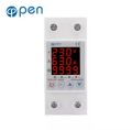 63A 230V 3IN1 Display Din Rail Adjustable Over Under Voltage Surge Protector Relay Over Current Protect Kwh Power watt Meter. 