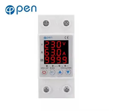 63A%20230V%203IN1%20Display%20Din%20Rail%20Adjustable%20Over%20Under%20Voltage%20Surge%20Protector%20Relay%20Over%20Current%20Protect%20Kwh%20Power%20watt%20Meter%20-%20Image%202