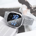 Luxury magnet buckle digital watches for women rose gold led quartz watch.