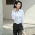 Business Shirt Female Student Korean Style Loose 2024 Spring and Autumn New Slim Bottoming White Shirt Formal Suit Work Clothes.