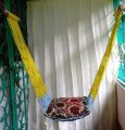 Hanging Dulna Use For All People / Large Swing Rope bed Rattan Dolna Dolna and Wooden Sticks. 