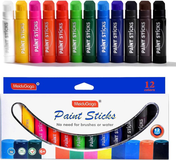 MEIDUGAGA%20Tempera%20Paint%20Sticks%20-%2012%20Classic%20Colors%20with%20Graphic%20Carton,%2010g,%20Washable,%20Mess%20Free%20&%20Children%20Friendly,%20Non-Toxic%20-%20Image%202