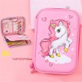 3D Unicorn Pencil case School cute pencil box EVA hard shell pen case Girls pencil bag Student pen bag Cartoon kawaii stationery. 