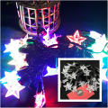 Star Shape Led String Lights Fairy Lights, Christmas Wedding Party Home Decoration Star Shaped Led Lights, String Curtain Window Bedroom Xmas Fairy Lamp Home Deco - Light-4978.