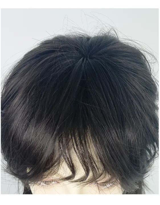 VICWIG%20Mullet%20Head%20Wig%20Short%20Synthetic%20Straight%20Black%20Fluffy%20Natural%20Wolf%20Tail%20Hair%20Men%20and%20Women%20Wig%20for%20Daily%20Party%20Cosplay%20-%20Image%205